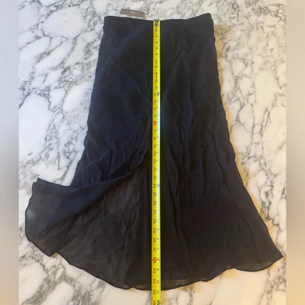 NWT J CREW New Gwyneth skirt in chiffon midi skirt two small holes at 26” length